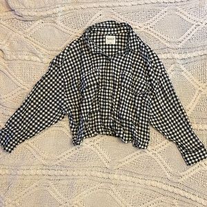 Black & White Checkered Oversized Abercrombie Button Up